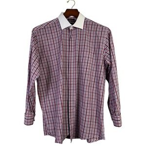 Stacy Adams Men's Preppy Dress‎ Shirt Regular Fit Check Plaid Long Sleeve 2XL